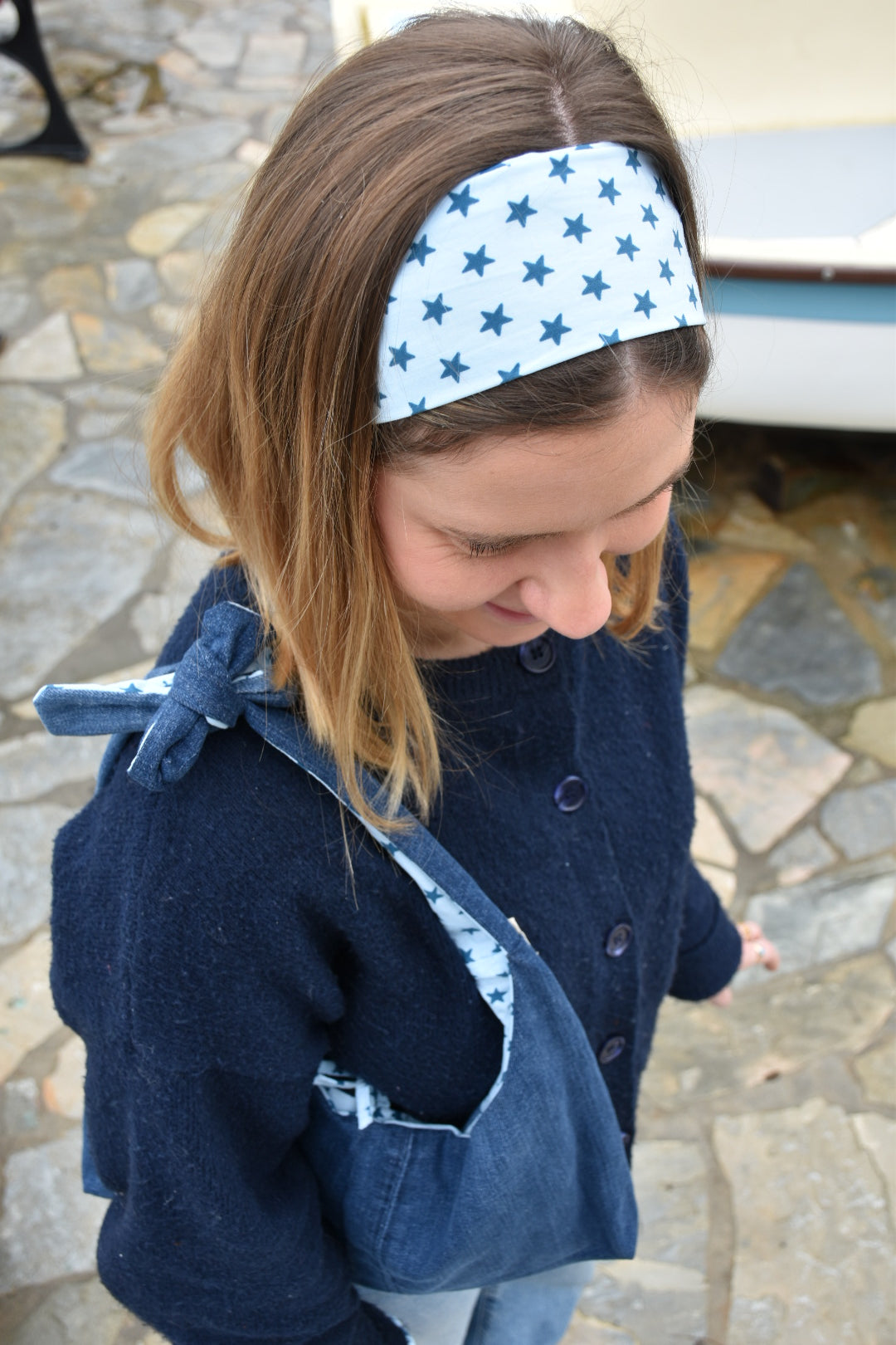 Sac reversible à Noeud jean upcyclé / étoile star