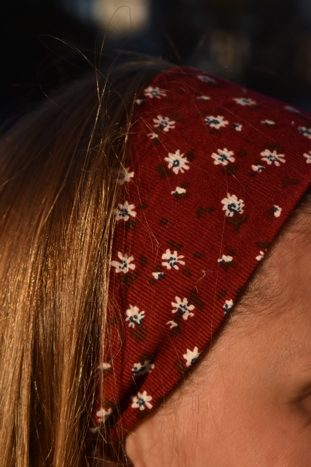 Bandeau velours bordeaux