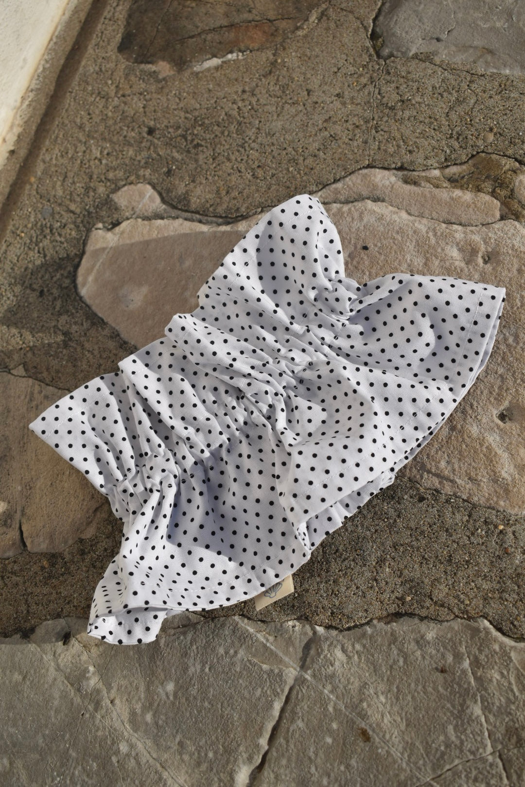 Col victorien blanc à pois