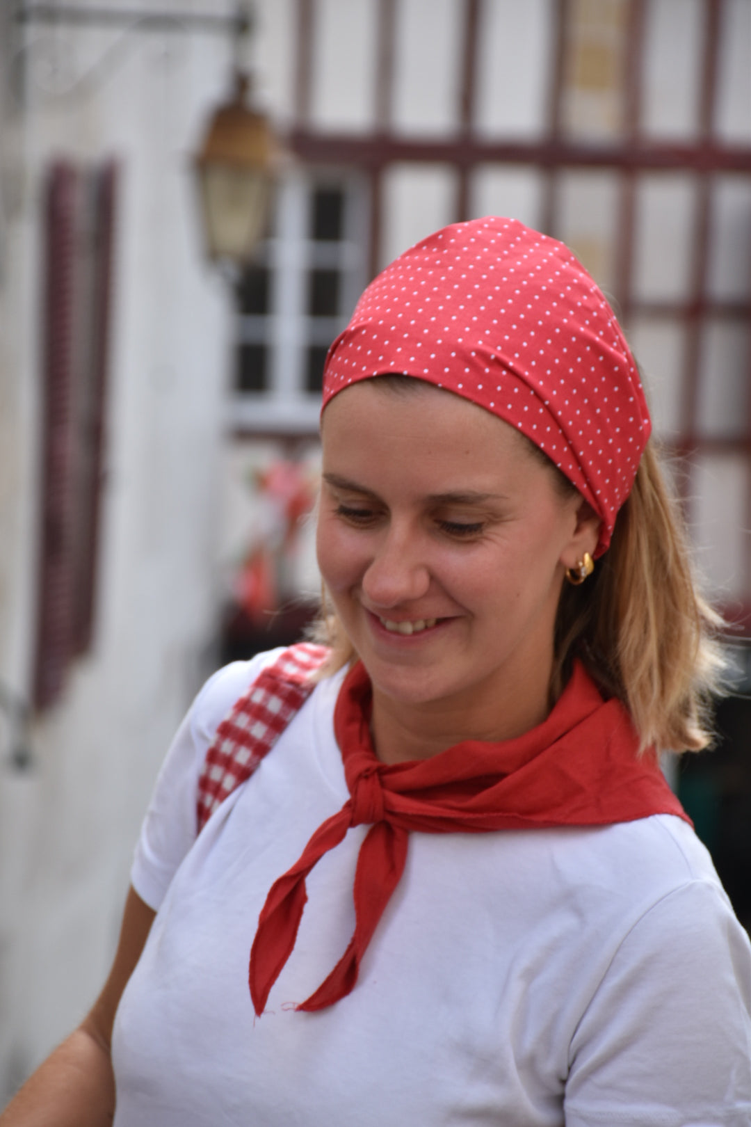 Bandana Betty - rouge à pois
