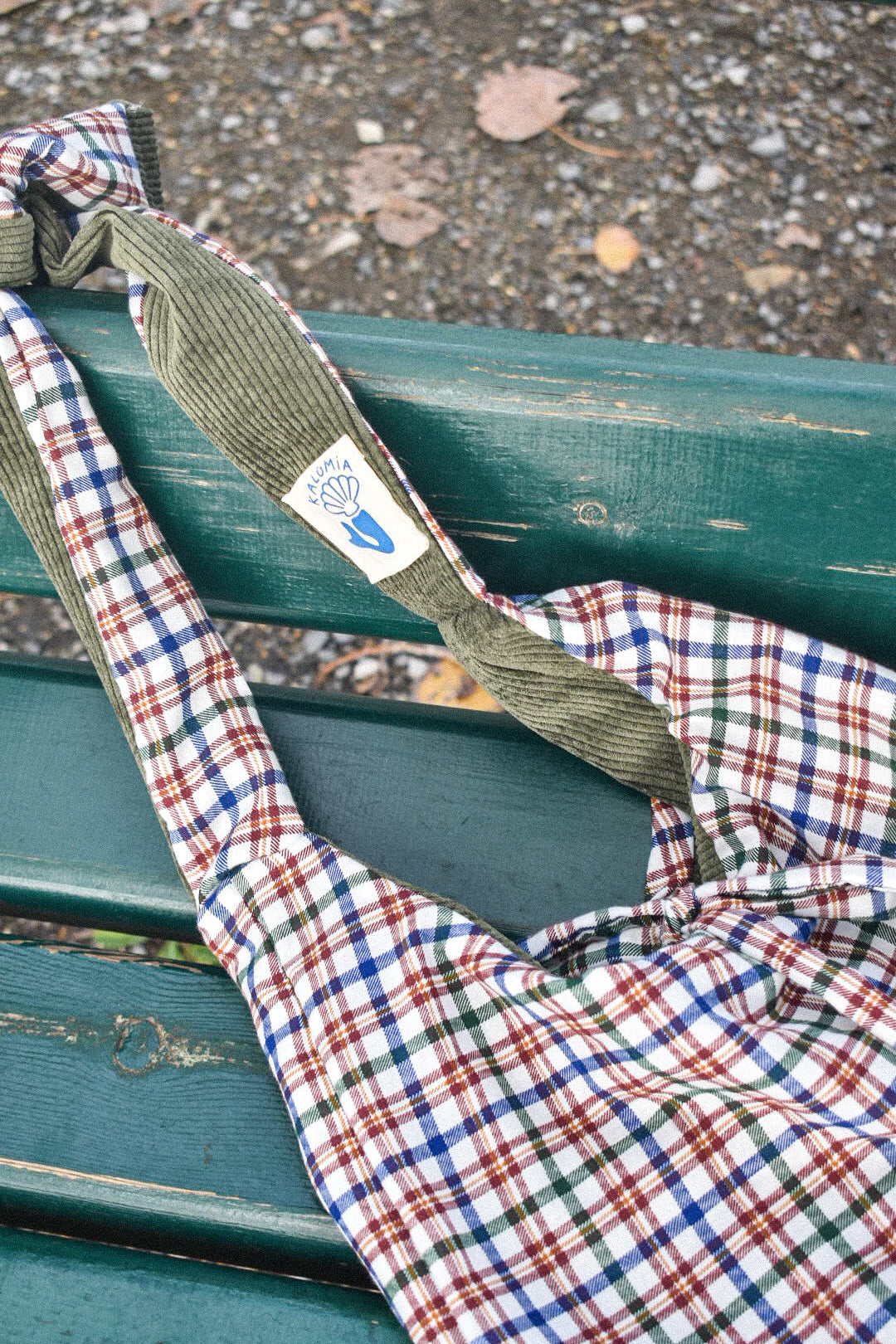 Le sac Nouette Réversible Carreaux & Kaki velours