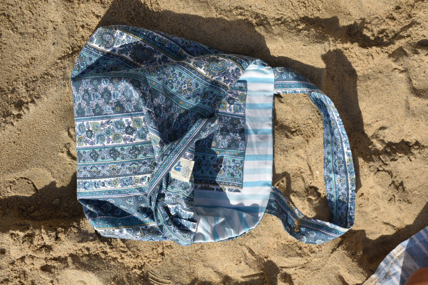 Sac de plage bohème bleu