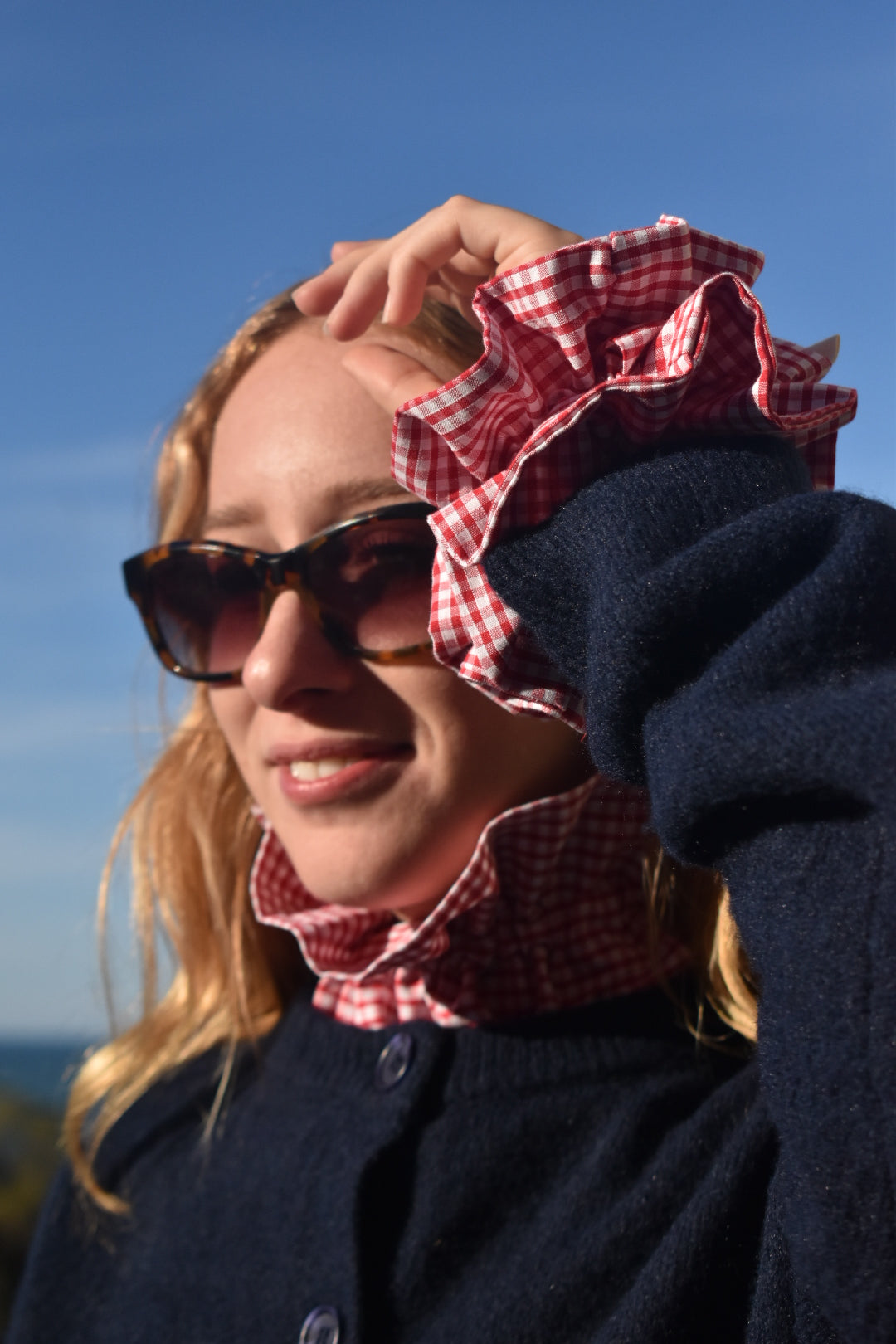 Col Victorien vichy rouge