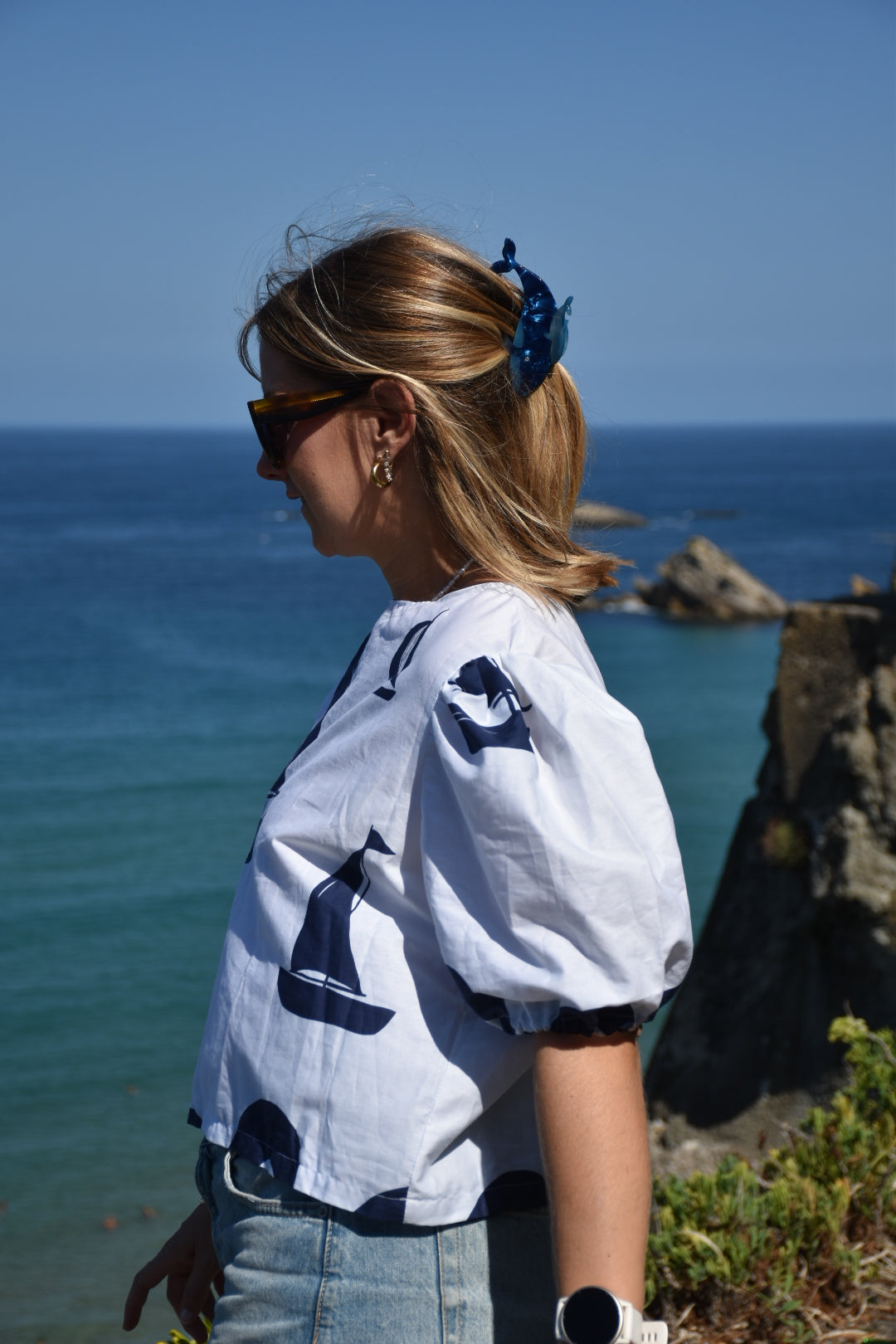 Blouse Voilier Bleu et Blanc