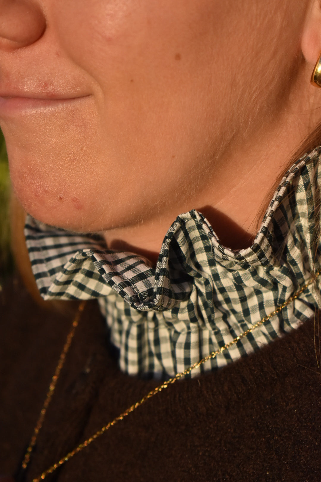 Col victorien Vichy vert