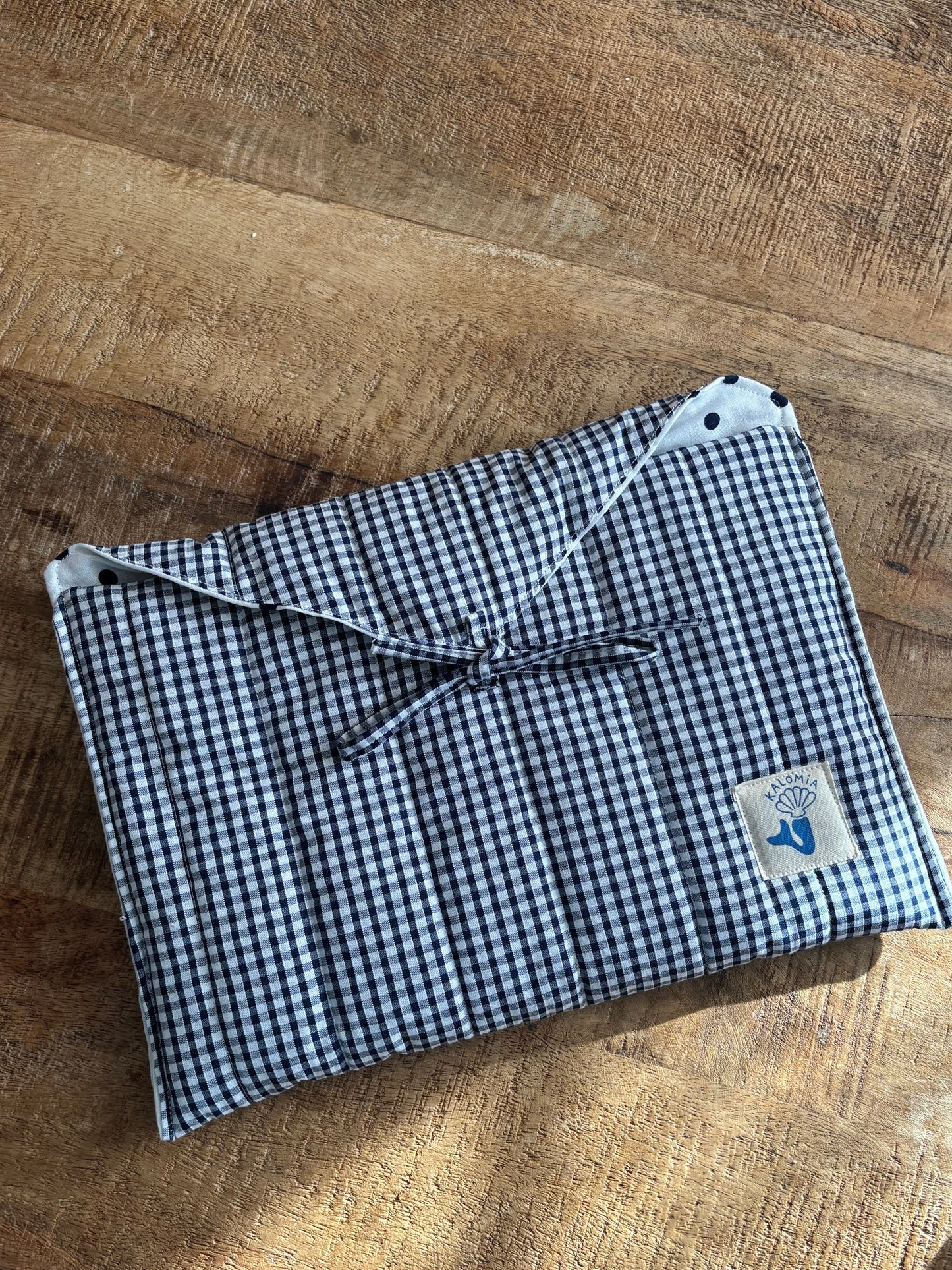 Pochette d’iPad vichy bleu simple