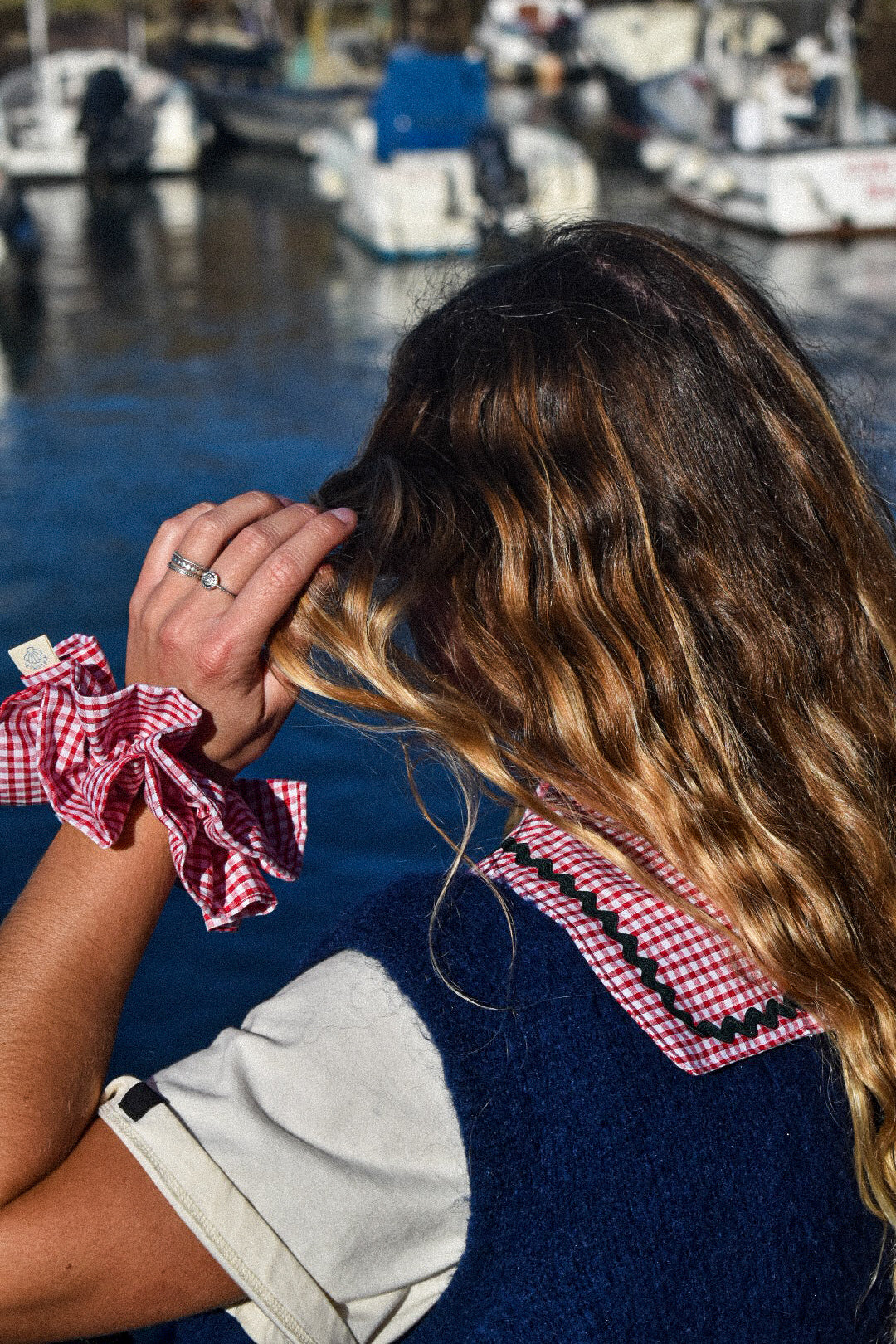 Col Claudine vichy rouge