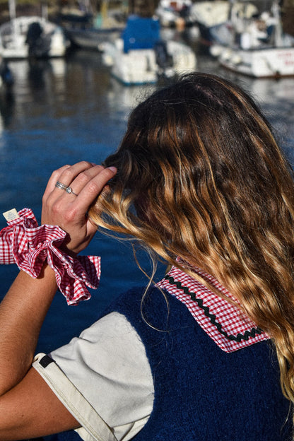 Col Claudine vichy rouge