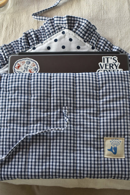 Pochette d’iPad vichy bleu