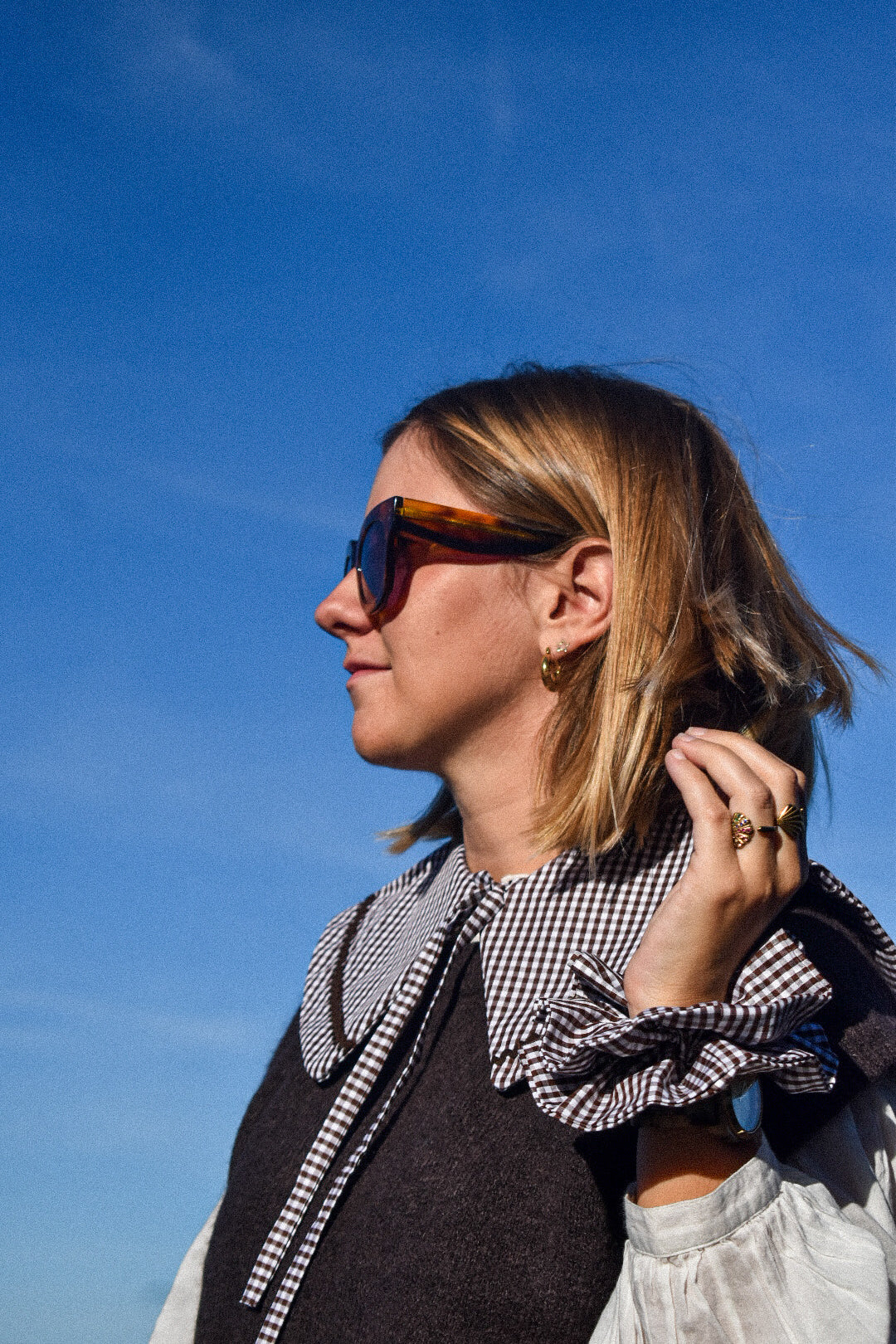 Col Claudine vichy chocolat