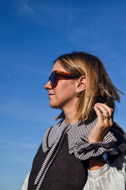 Col Claudine vichy chocolat