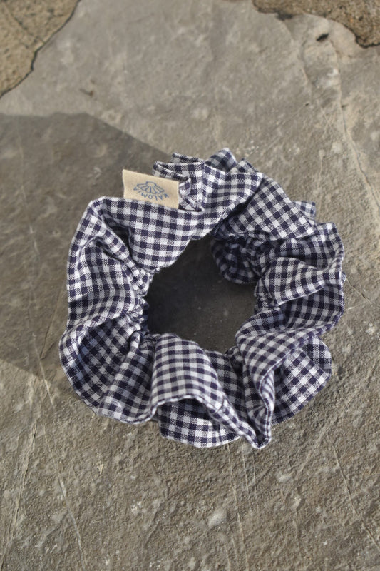 Chouchou froufrou vichy bleu