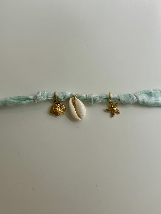 Bracelet de l’océan vichy menthe - pièce unique