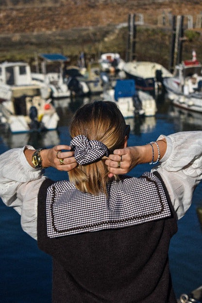 Col Claudine vichy chocolat