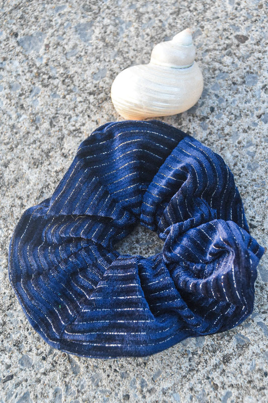 Chouchou velours bleu doré