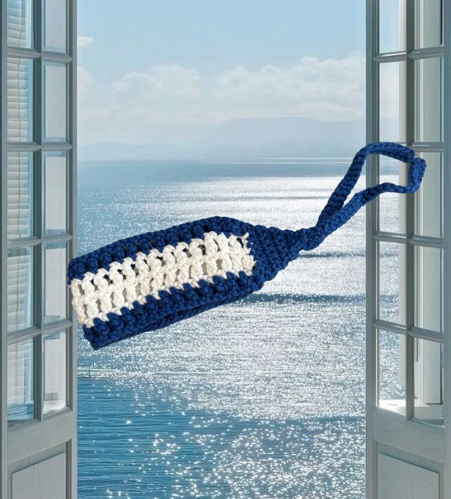 Bandeau crochet Bleu et Blanc