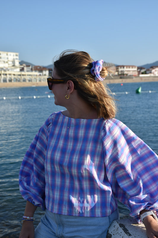 Blouse manches longues carreaux
