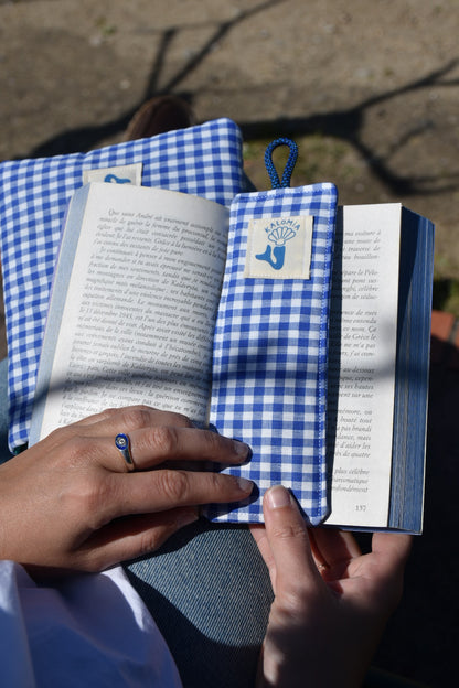 Marque-pages Vichy bleu