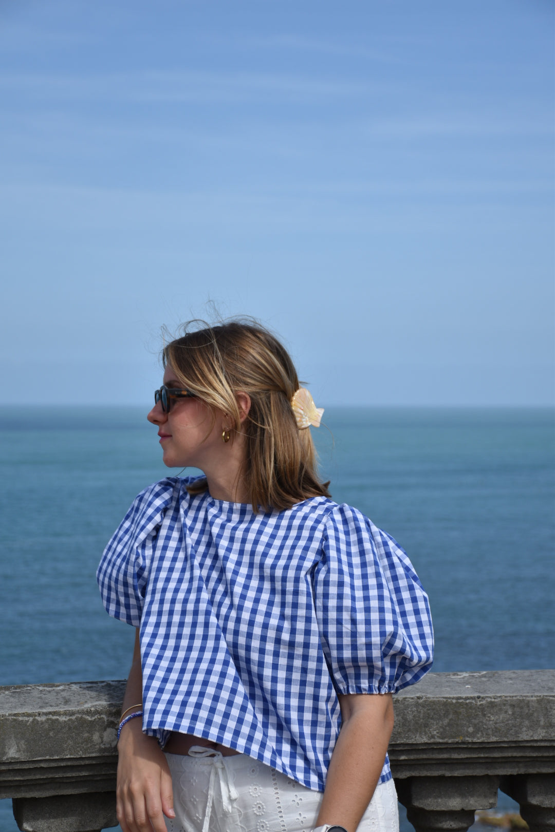 Blouse vichy bleu
