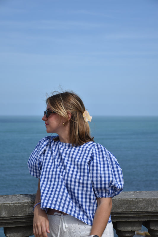 Blouse vichy bleu