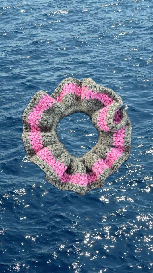 Chouchou crochet Rose Kaki