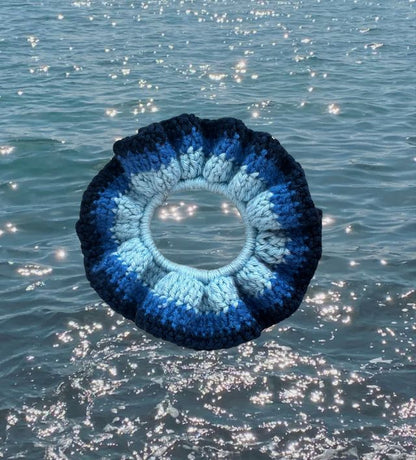 Chouchou crochet Nuances de Bleu