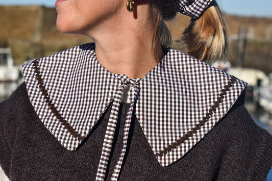 Col Claudine vichy chocolat