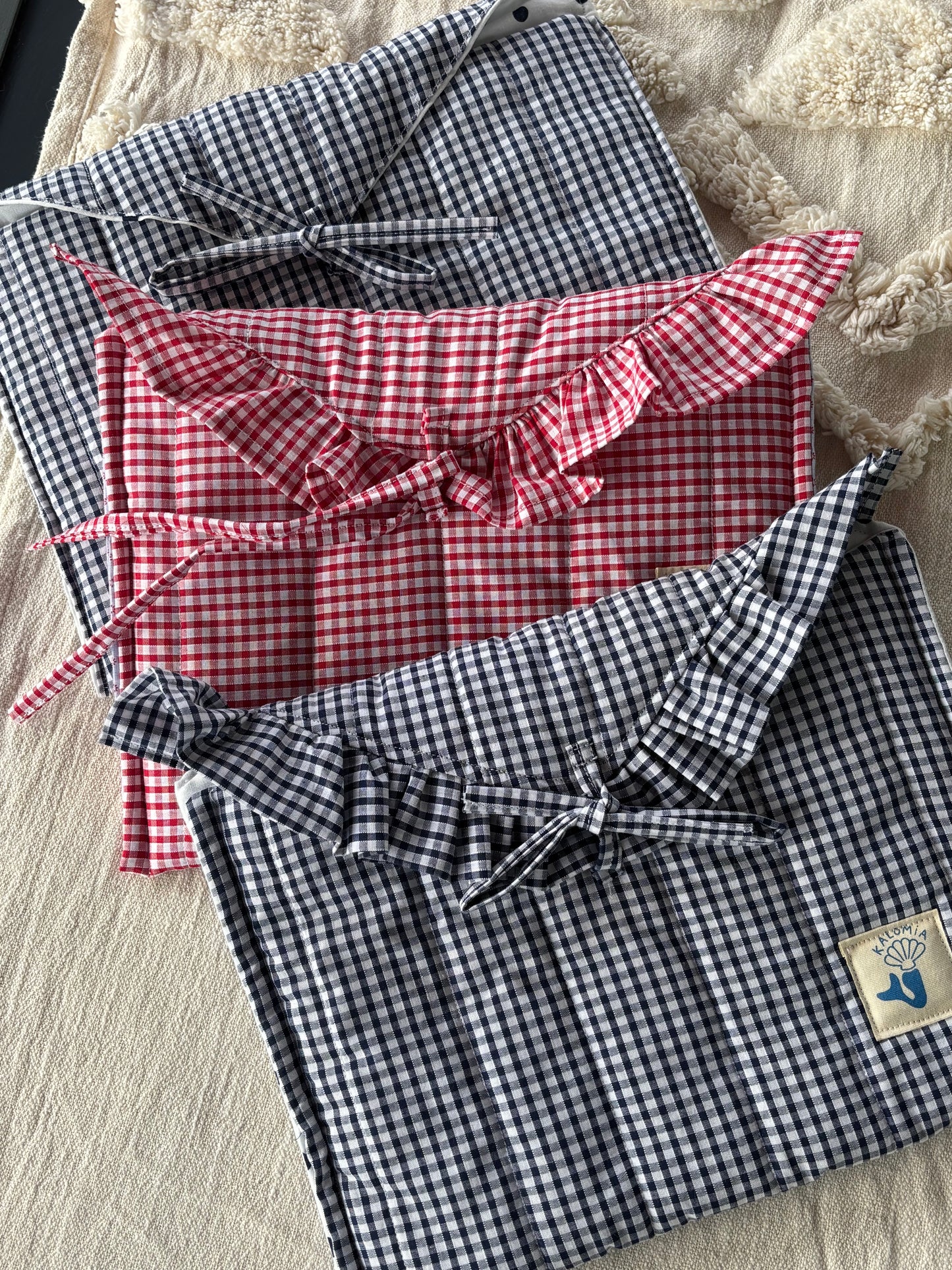 Pochette d’iPad vichy bleu simple