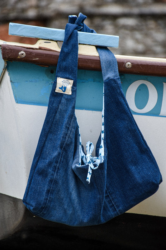 Sac reversible à Noeud jean upcyclé / étoile star