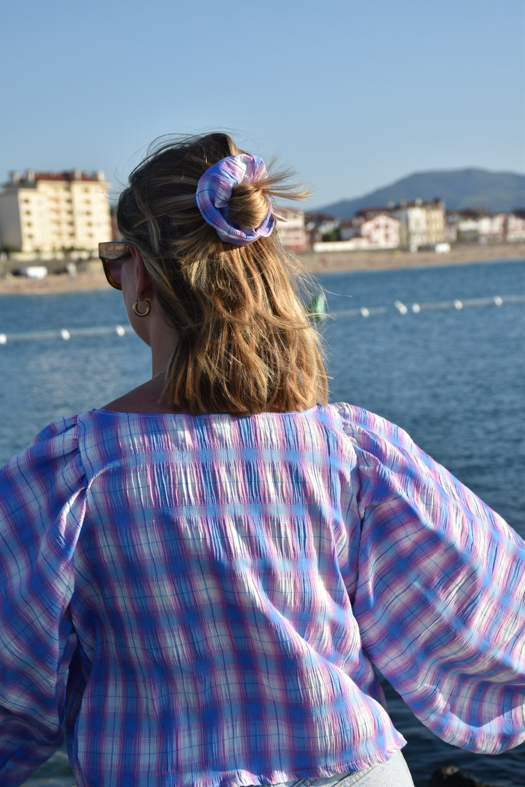 Blouse manches longues carreaux