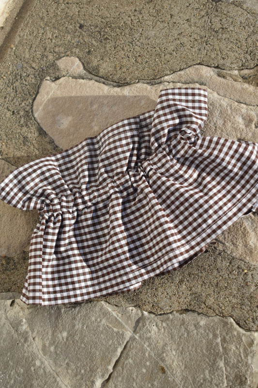 Col victorien Vichy chocolat