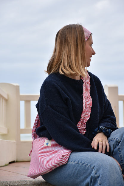 Sac ajustable reversible rayures rouges / étoile de mer