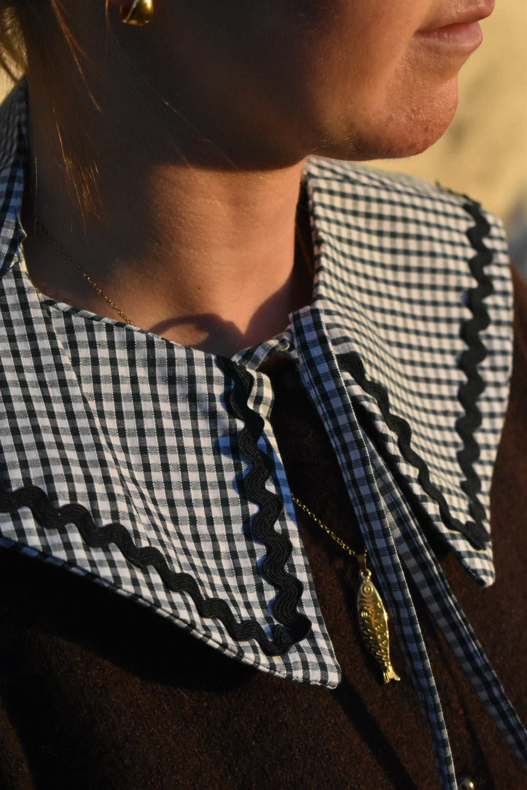 Col Claudine vichy vert