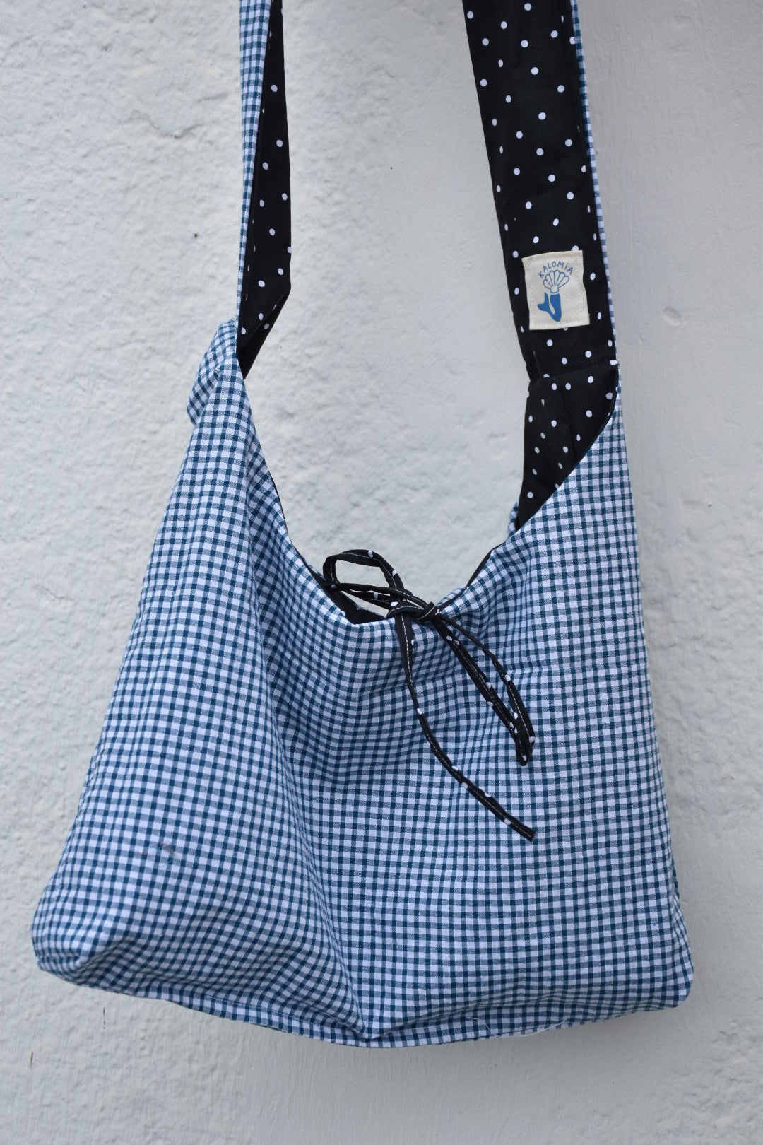 Le sac Perlette Réversible Polka Dot & Vichy Vert
