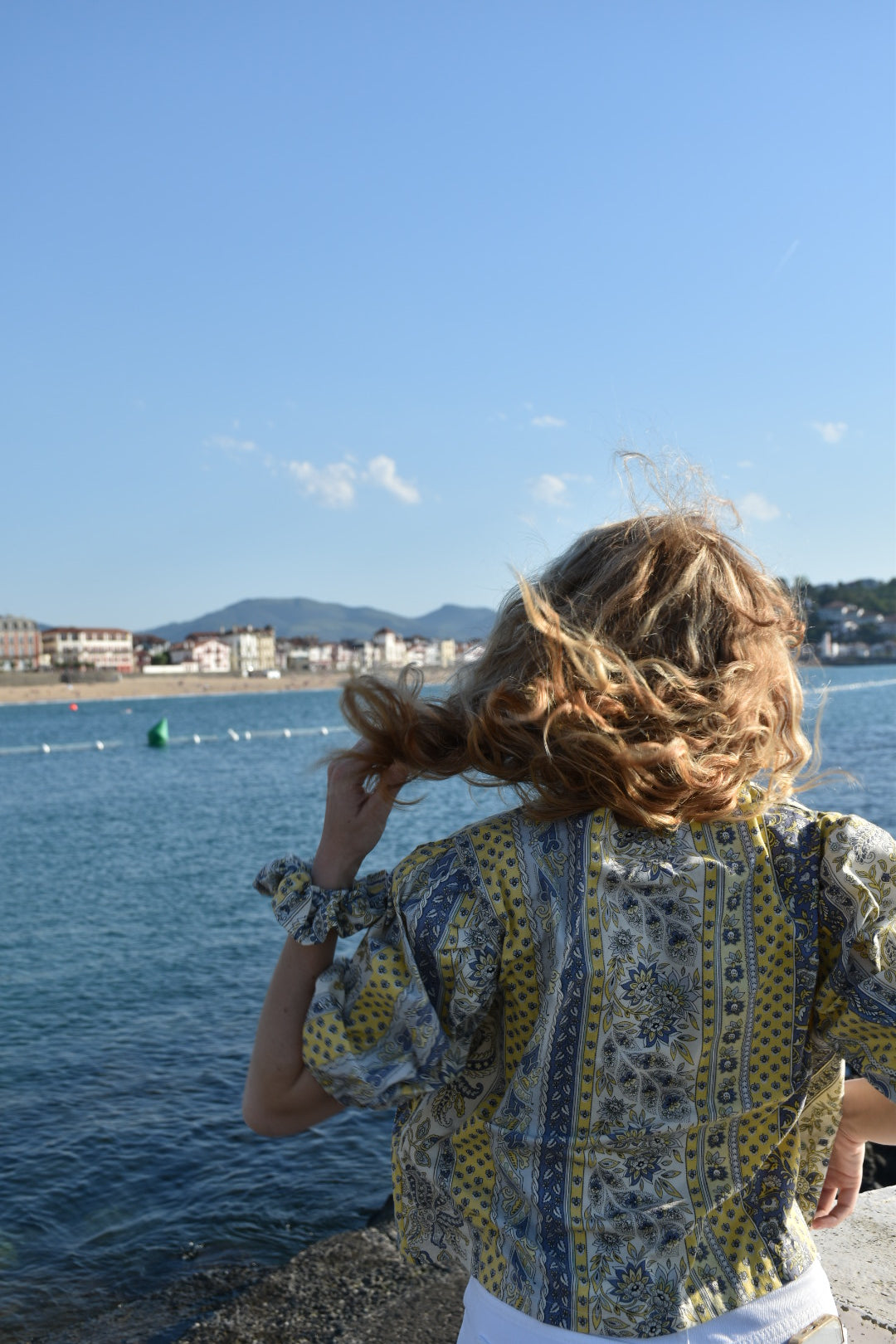 Blouse provençale jaune upcyclé - modèle unique