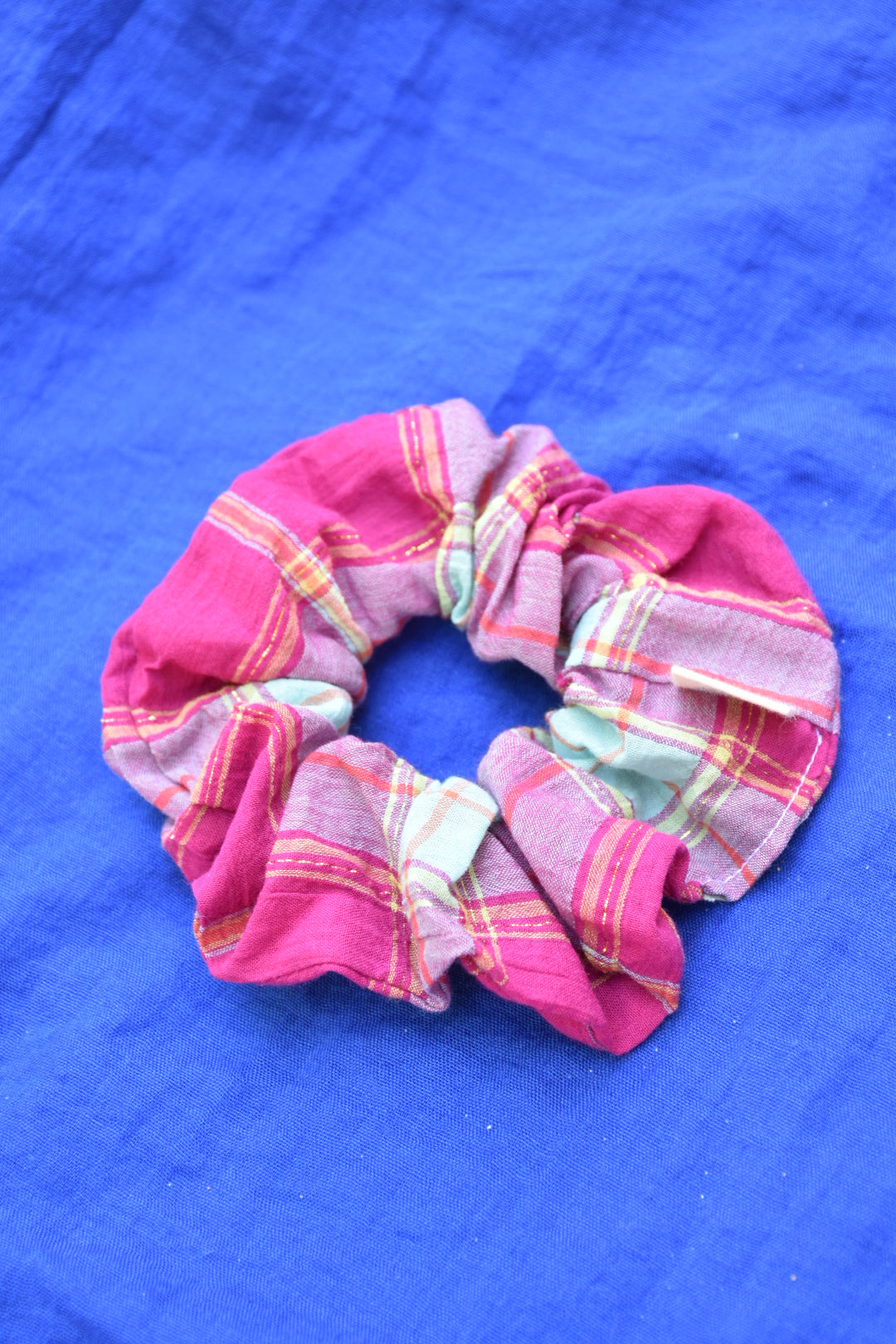 Chouchou Fuschia carreaux