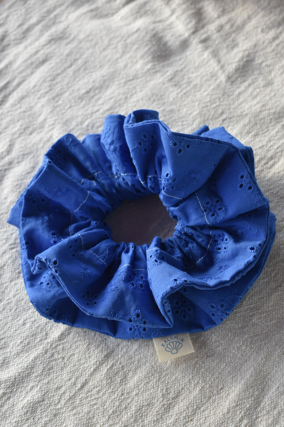 Chouchou froufrou Bleu Broderie