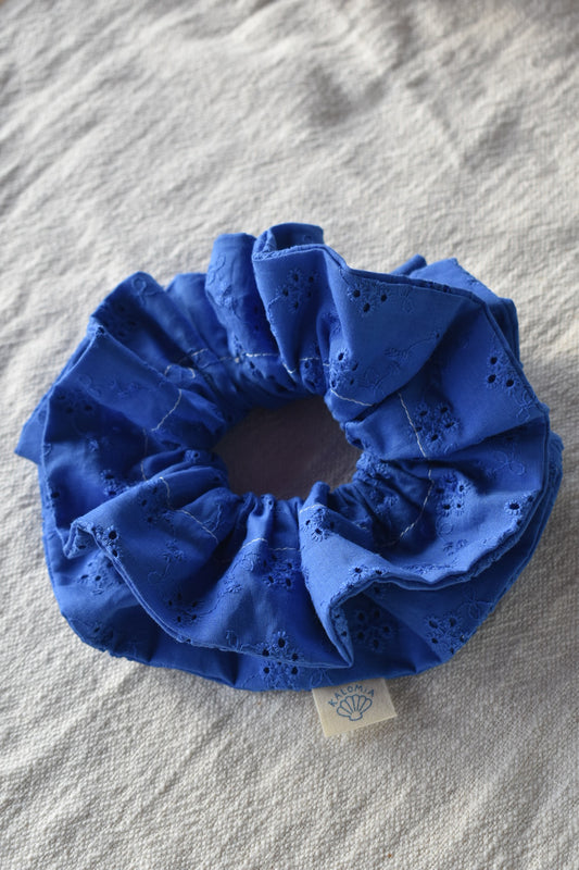 Chouchou froufrou Bleu Broderie