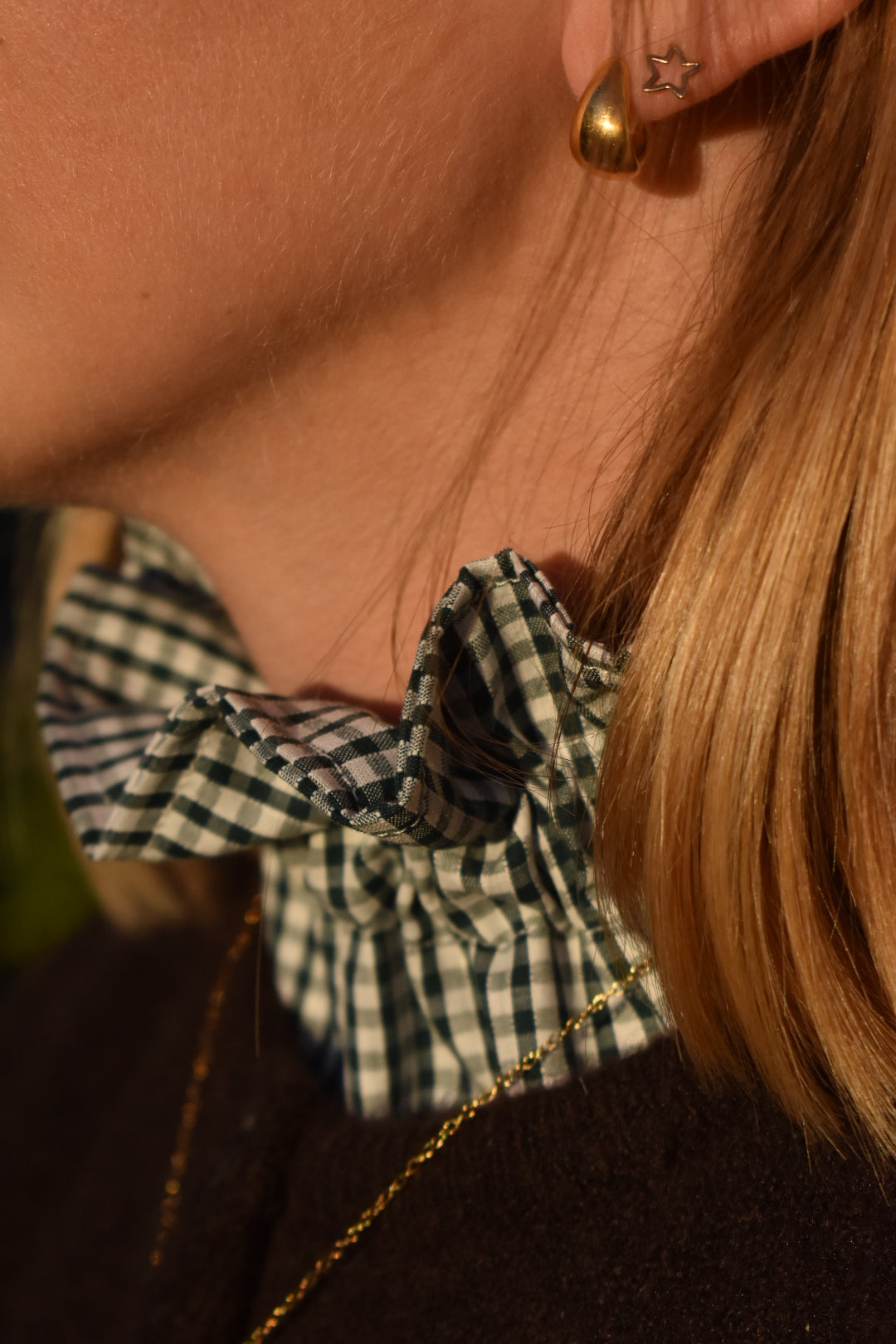 Col victorien Vichy vert