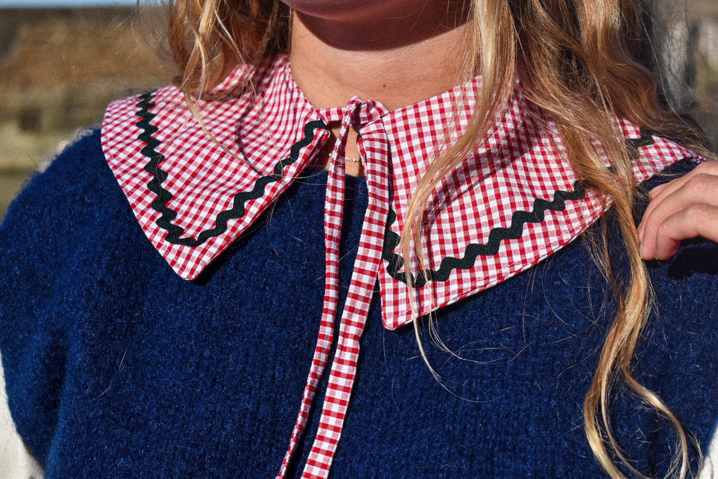 Col Claudine vichy rouge