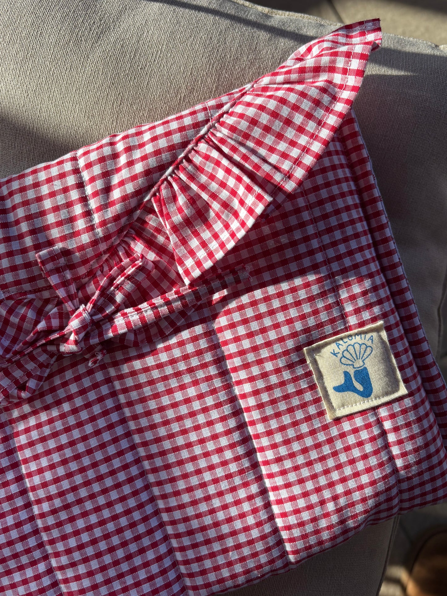 Pochette d’iPad vichy rouge