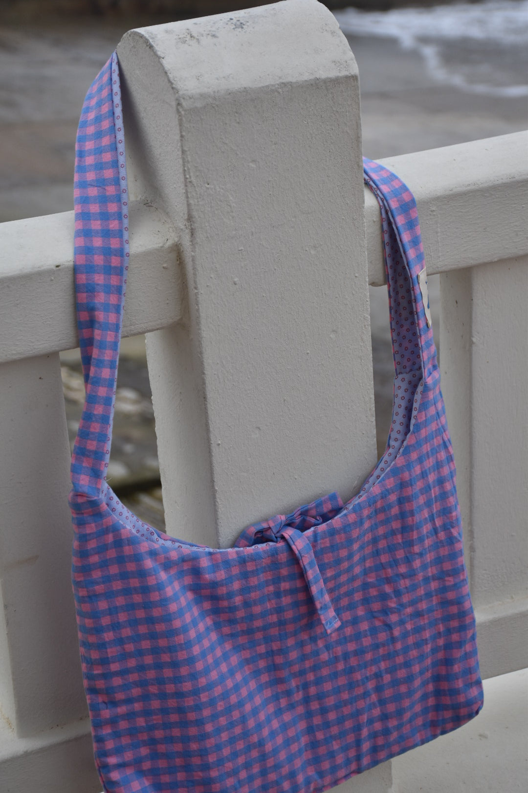 Le sac Perlette Réversible Vichy Rose Bleu & Petites fleurs