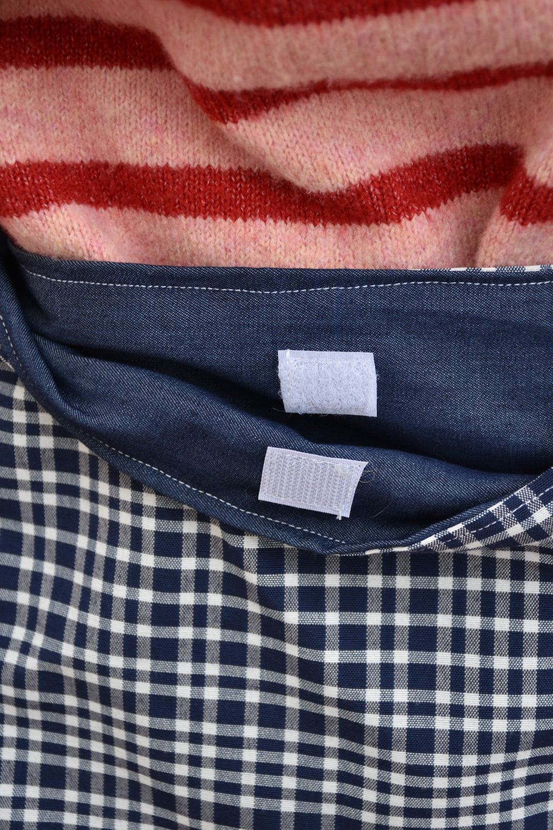 Sac ajustable carreaux bleu denim