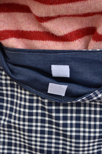 Sac ajustable carreaux bleu denim