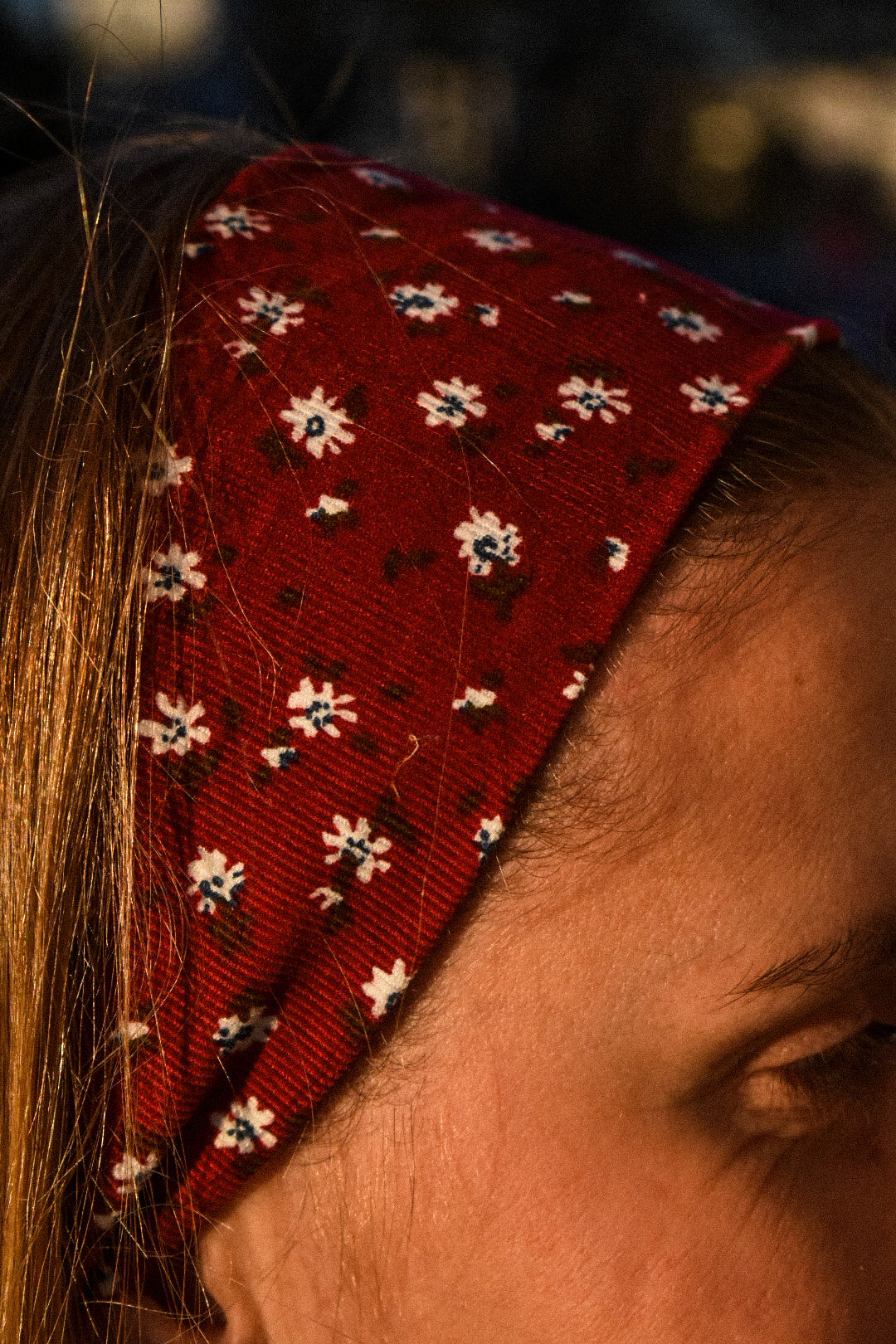 Bandeau velours bordeaux