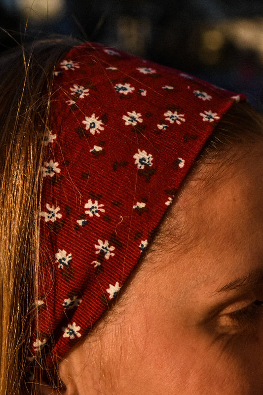 Bandeau velours bordeaux