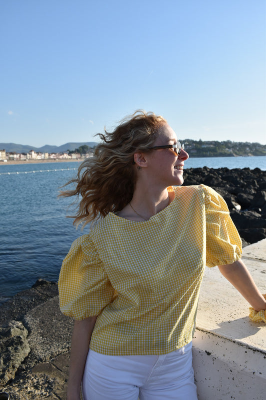 Blouse vichy jaune