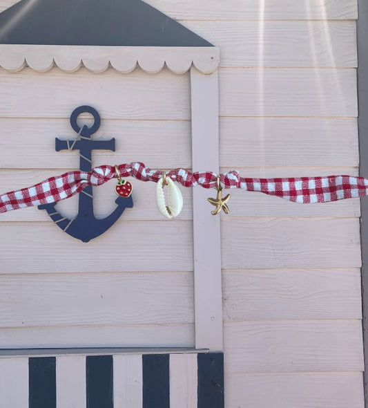 Bracelet de l’océan Vichy rouge - pièce unique