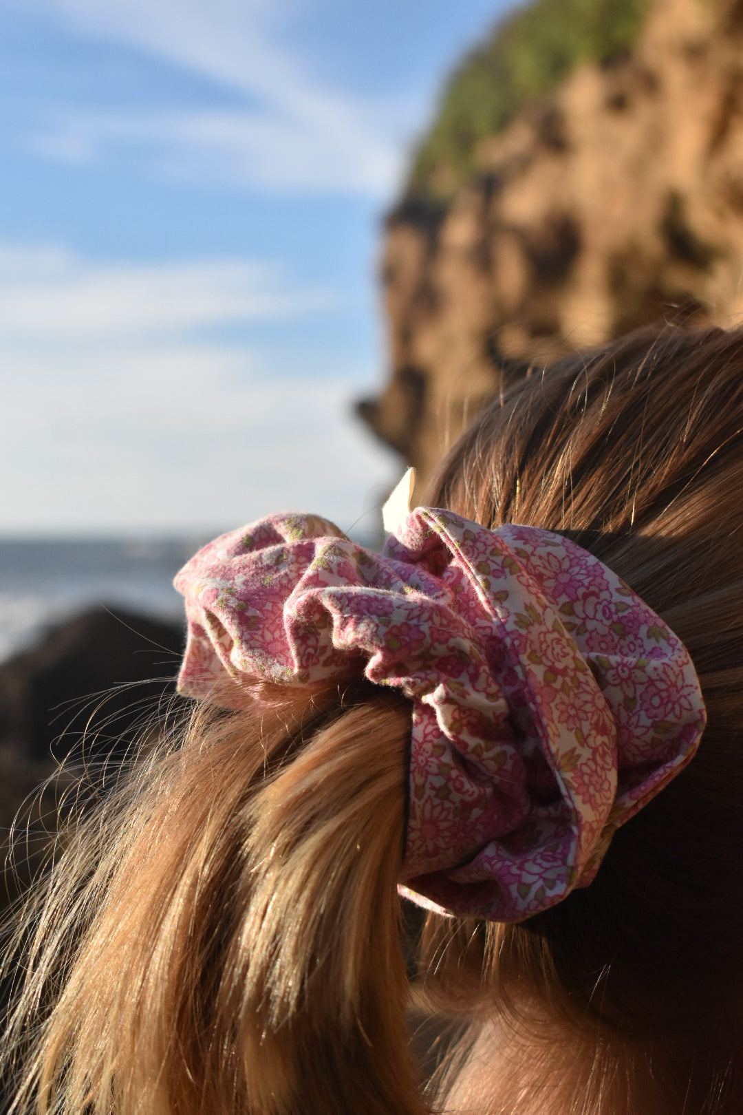 Chouchou froufrou fleurs upcyclé