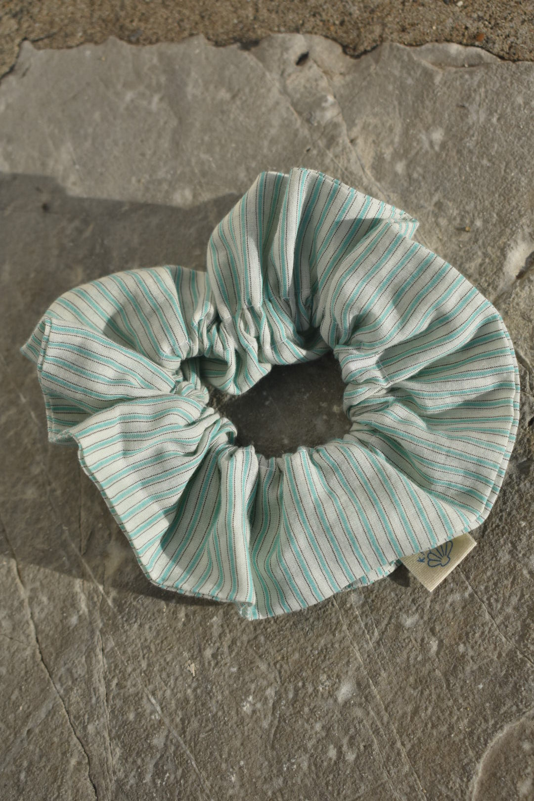 Chouchou froufrou rayures vertes